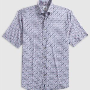 johnnie-O Blue and Pink Patterned Button Down Shirt